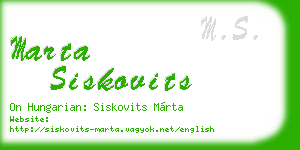 marta siskovits business card