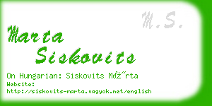marta siskovits business card